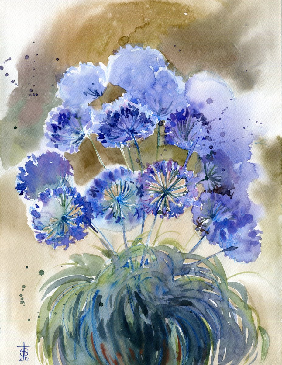 Violet flowers by Victoria Sevastyanova