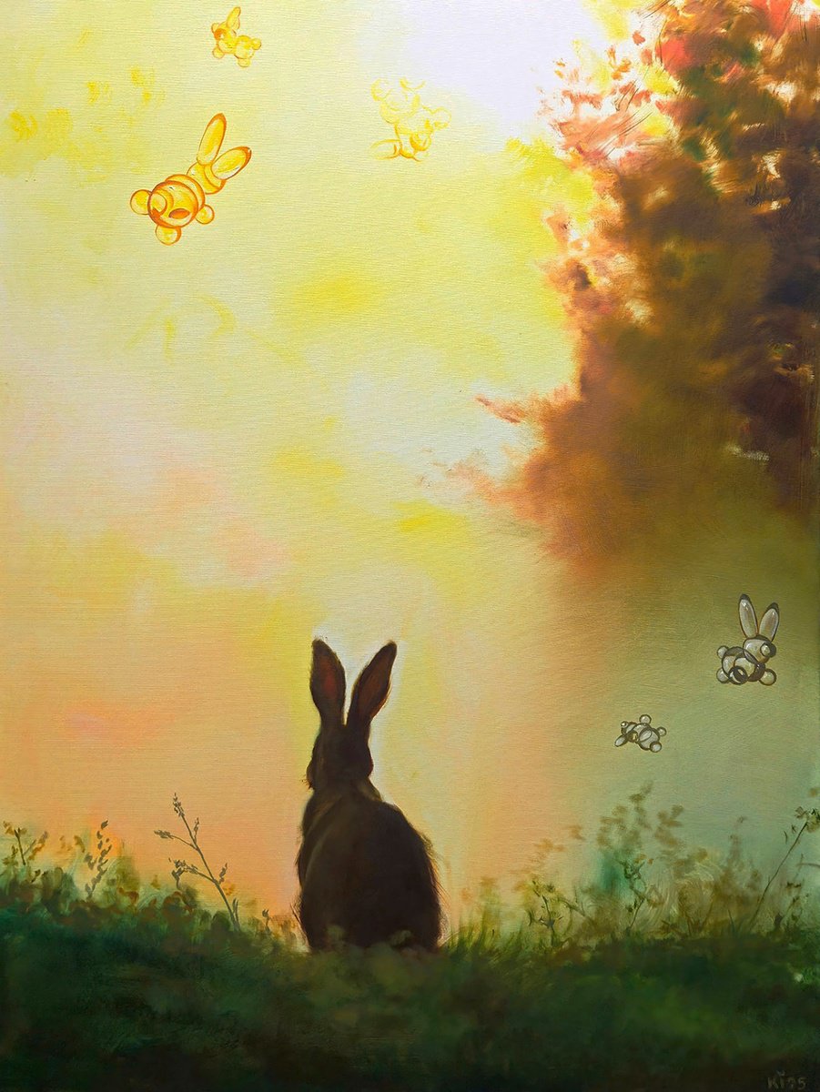 Urban And Pop Oil Painting , Hare In The Fog By Igor Konovalov, 35 X 47, Artwork For Sale On Artfinder
