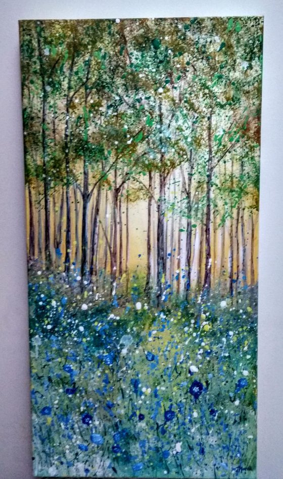 Magic wood - wild flower woodland  painting