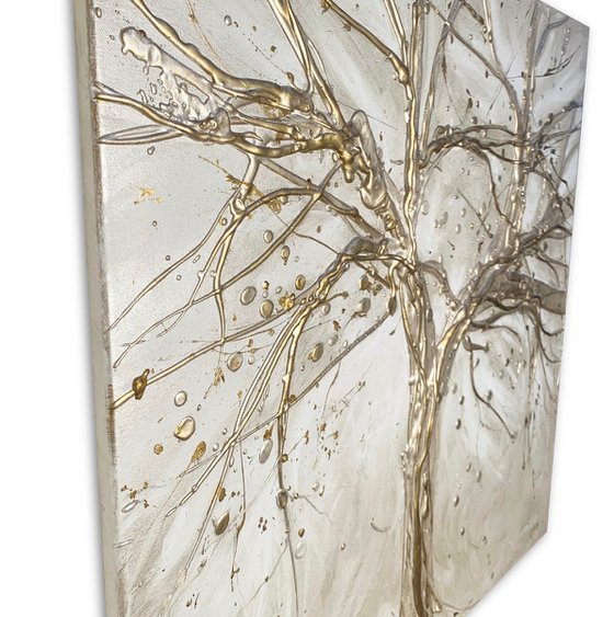 Champagne Gold Tree Wall Sculpture