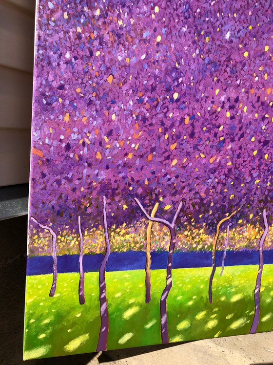 Purple garden inspired by Gustav Klimt