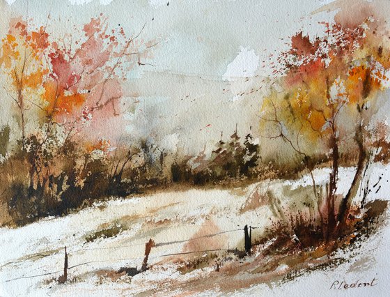 Autumnal path  watercolor