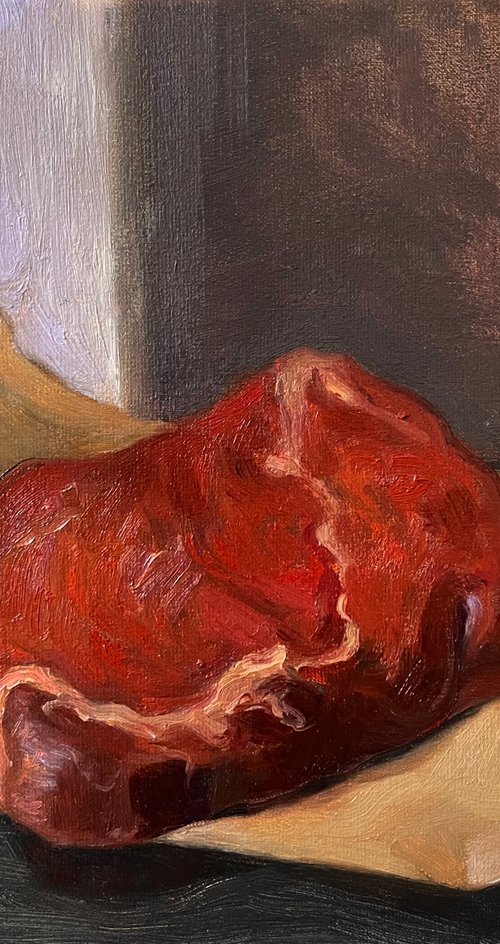 Still Life with ribeye steak by Elina Arbidane