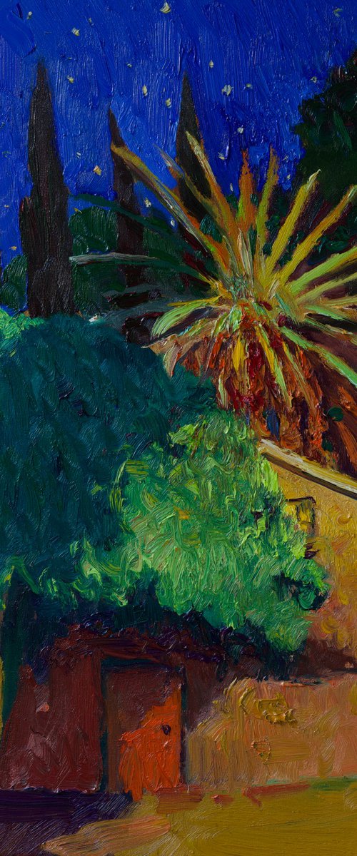 Night Scene with a Palm Tree by Suren Nersisyan