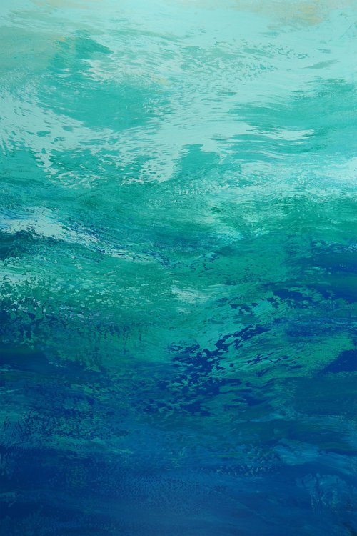 Aquatic Blues - Color Field Nature Abstract by Suzanne Vaughan