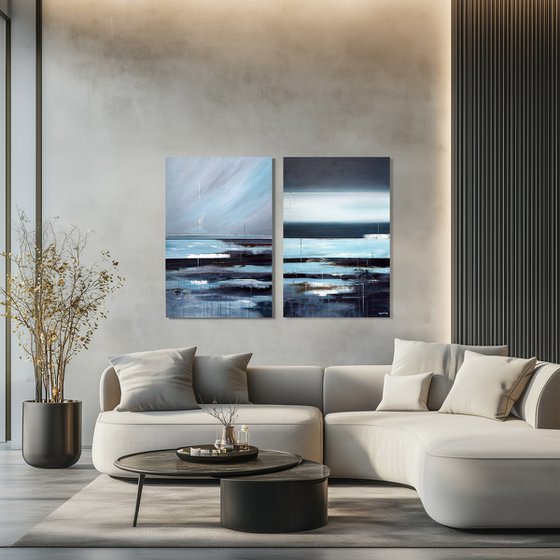 Beyond the Blue Divide diptych