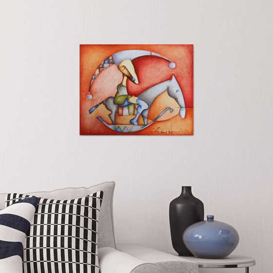 Happy carousel (40x50cm, acrylic/canvas, ready to hang)