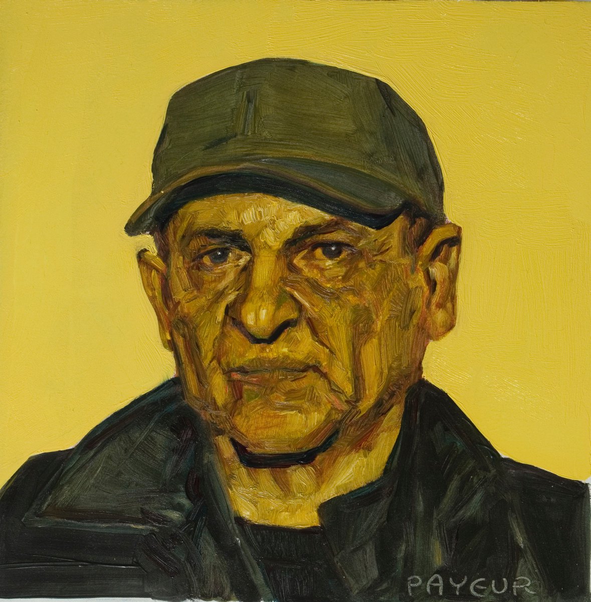 modern pop portrait of a man in yellow by Olivier Payeur