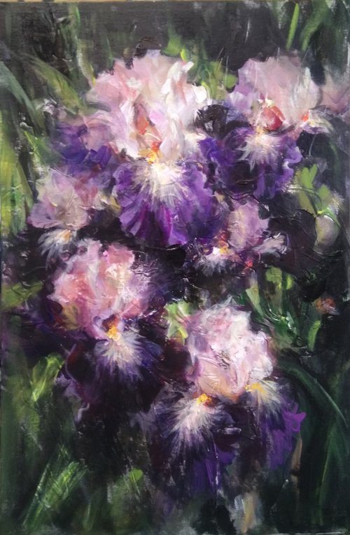 Garden Irises by HELINDA (Olga Müller)