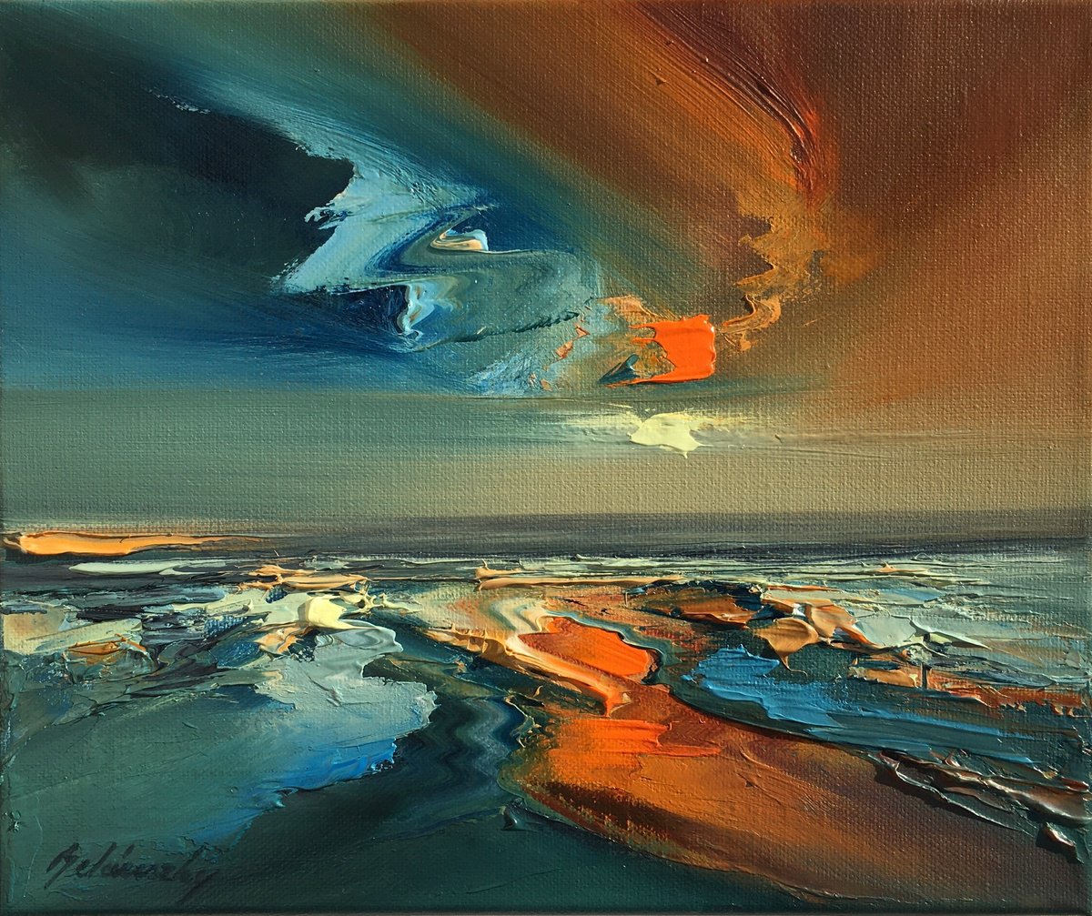 Impressionistic Landscape Oil Painting By Beata Belanszky Demko, 12 X 10, The Power Of Opposites, Original Artwork