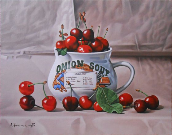 Still Life with Cherries in Soup Bowl