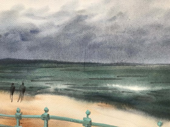 Portobello. Edinburgh. One of a kind, original painting, handmad work, gift, watercolour art.