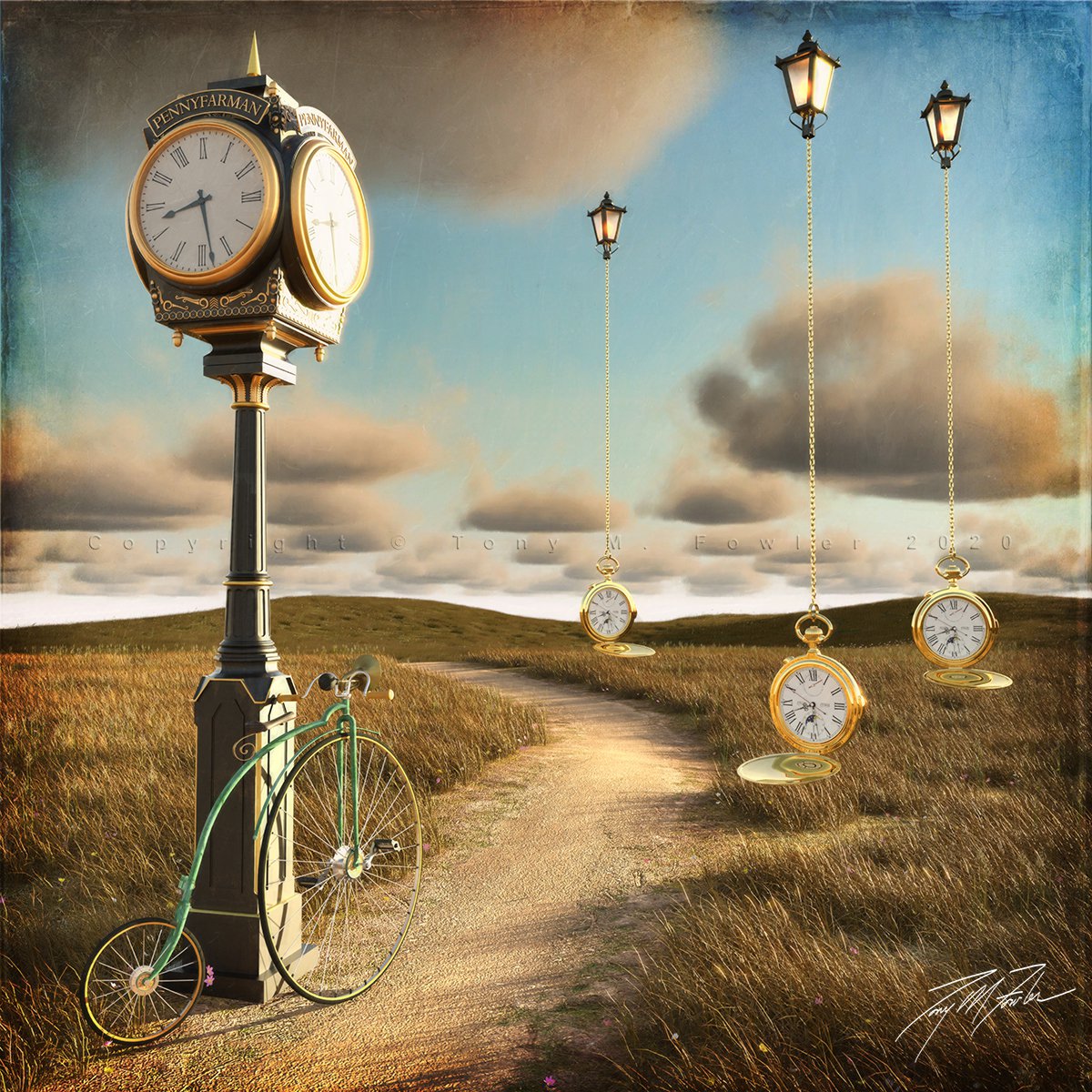 Surrealistic Giclee Print , Time Stand Still By Tony Fowler, 29 X 29, Artwork For Sale On Artfinder
