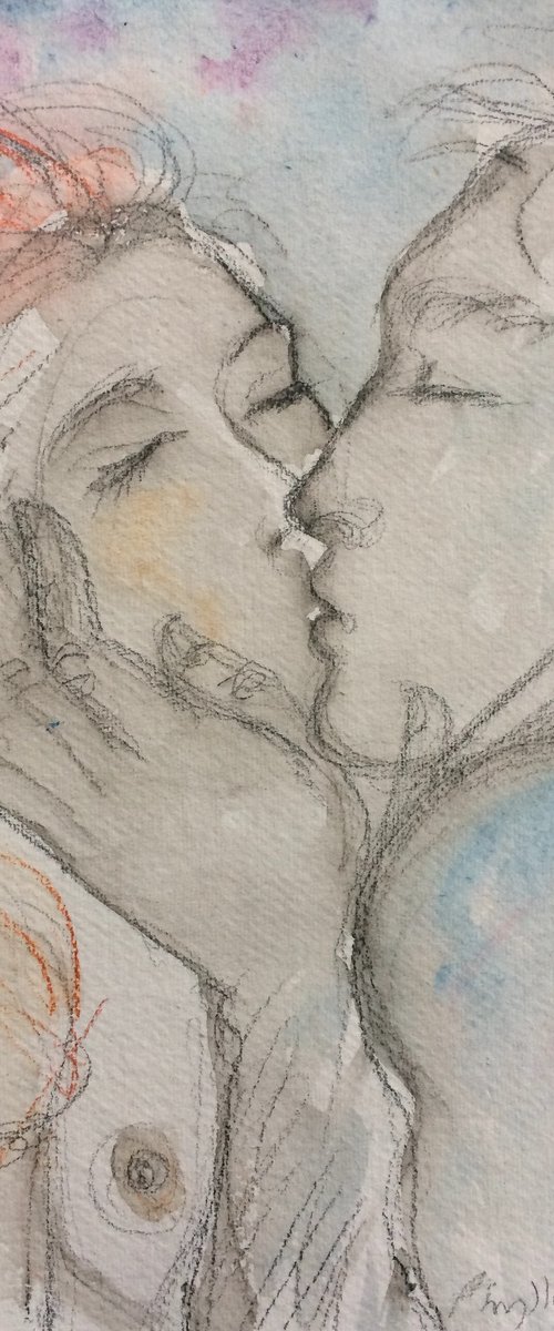 Woman and Man Kissing (Kissy Kiss) by Phyllis Mahon