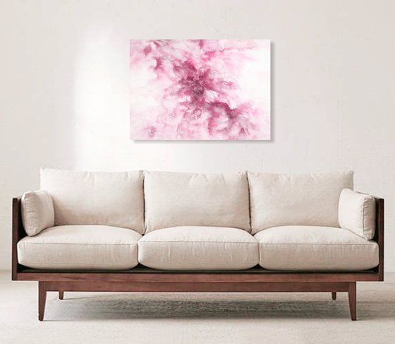 Textured abstract floral painting "Summer dreams"