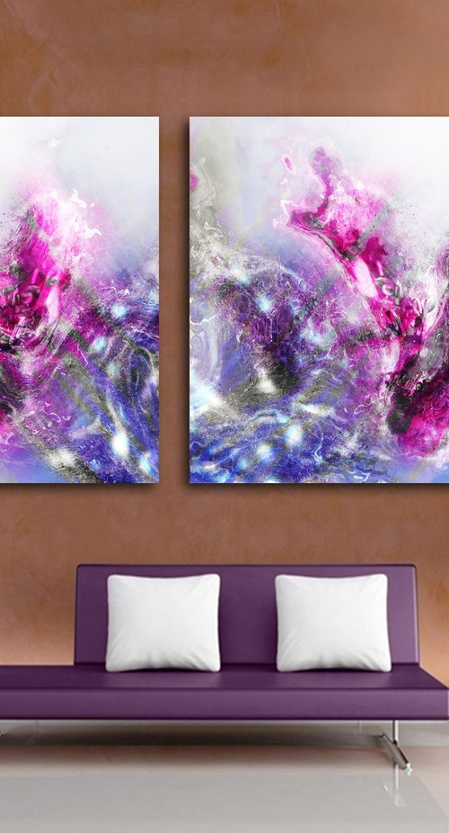 Delirios VII/XL large diptych, set of 2 panels by Javier Diaz