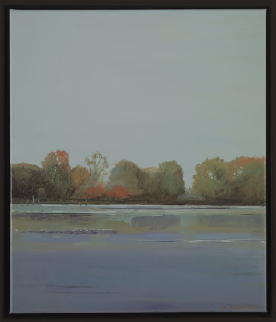 Autumn Fog 22x26" 56x66 cm Framed Contemporary Art by Bo Kravchenko