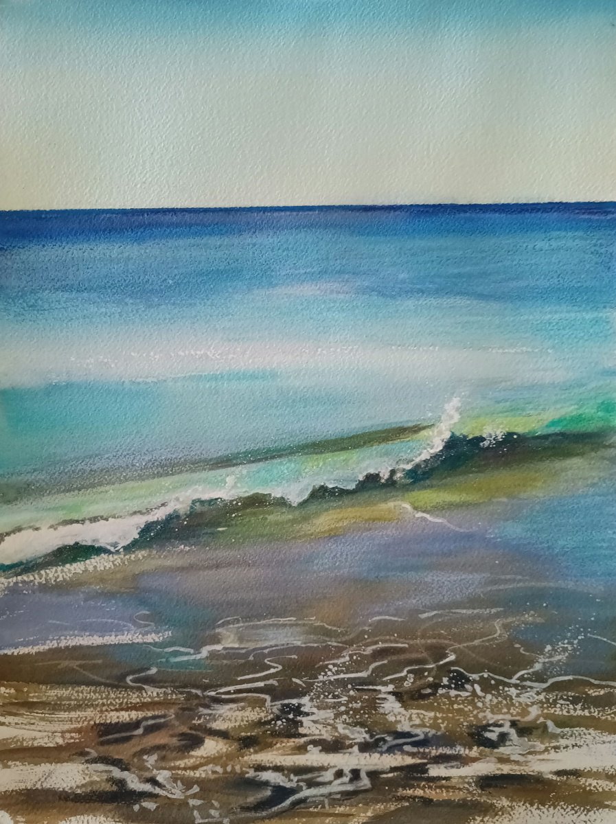 Impressionistic Landscape Watercolour By Marina Del Pozo, 12 X 16", Marina #7, Original Artwork