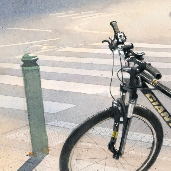 Shadow of a Bicycle on the Pavement