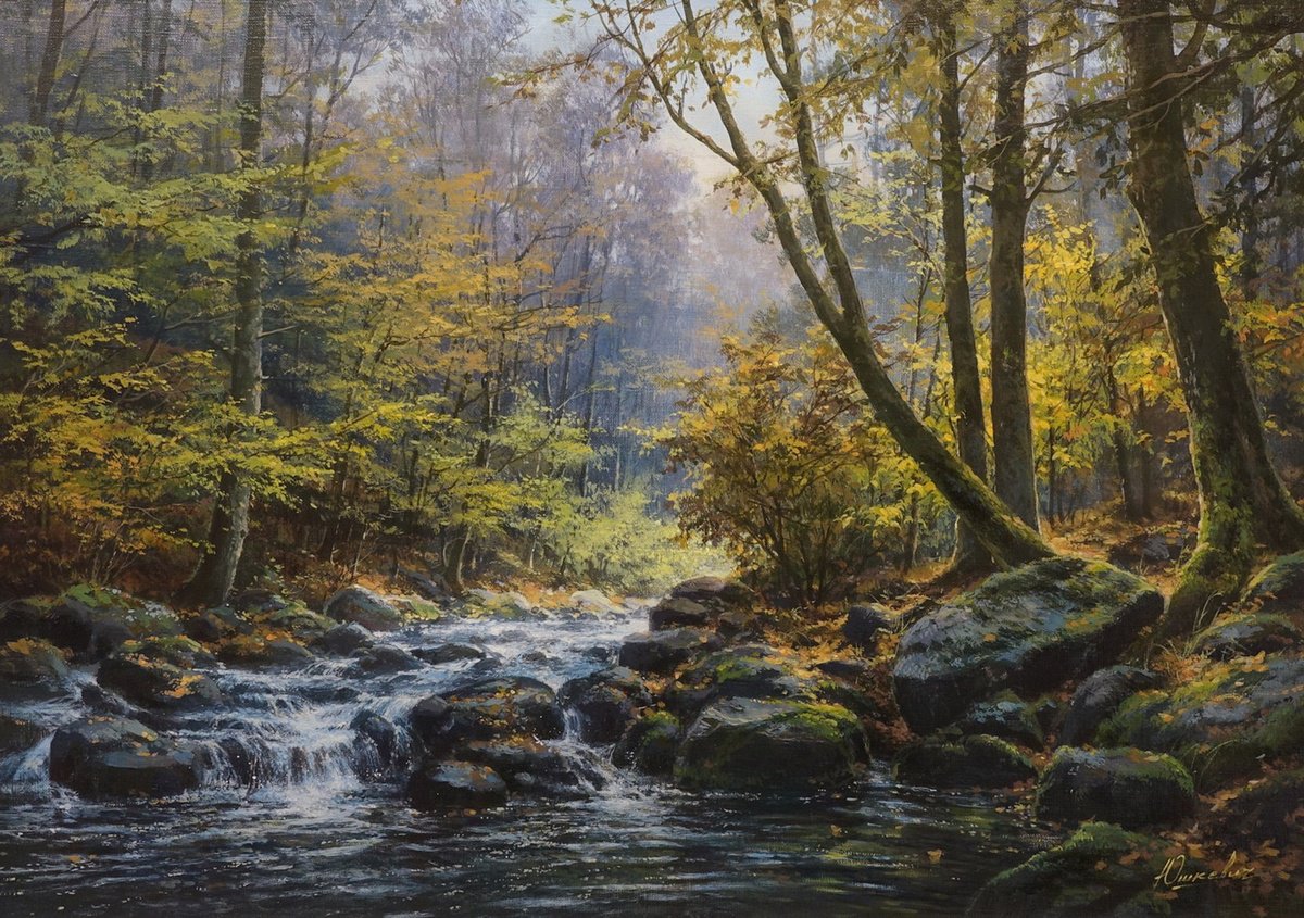Forest river by Viktar Yushkevich YUVART