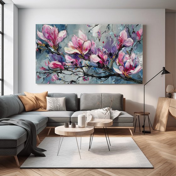 Magnolias on Beige