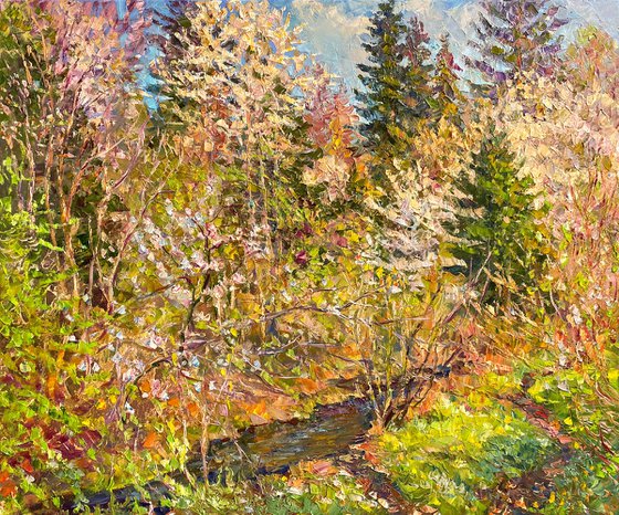 Amid hills and wooded slopes
