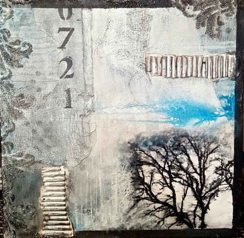 "Cold outside" 12"x12" small gift painting by Laura Spring