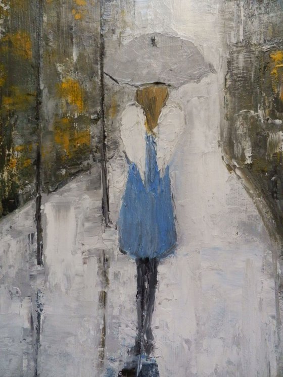 The angel with blue dress