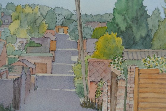 Back Alley on a Summers Evening - Original Pen & Wash
