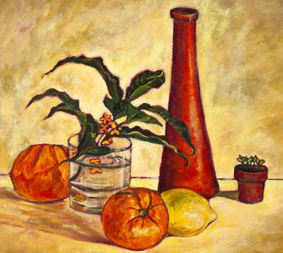 Still Life with Plant in a Pot
