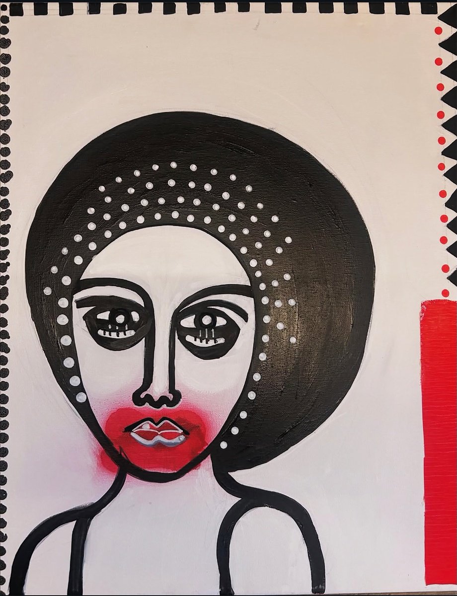Giclee Print , Women With Patterned Frame By Georgia Sawers, 17 X 24, Artwork For Sale On Artfinder