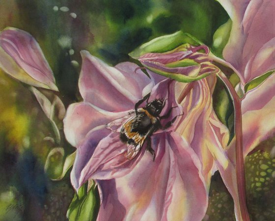 bee with columbine