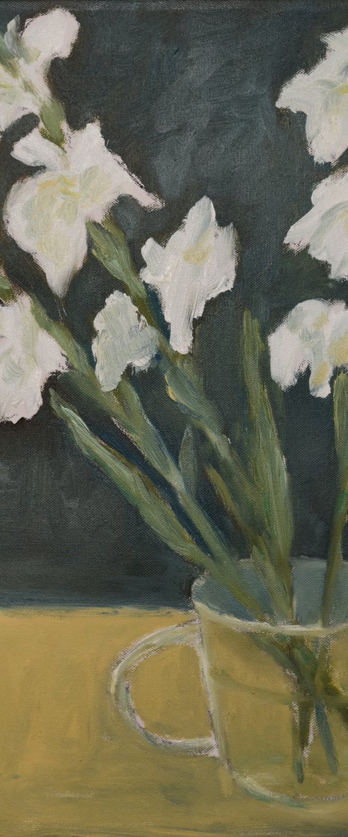 White Gladioluses by Elena Zapassky
