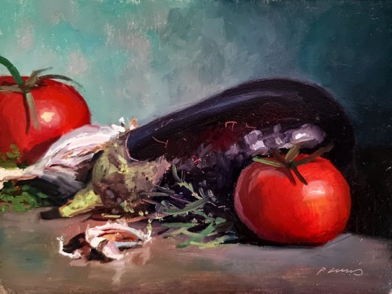 Eggplant and Tomatoes