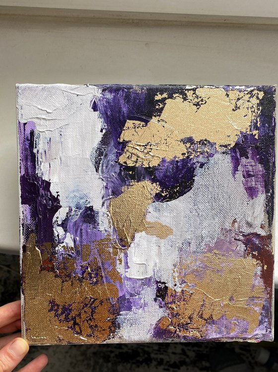 Purple Gold Abstract Canvas