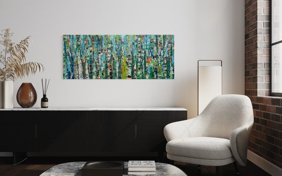 Whisper of the birch grove. Triptych