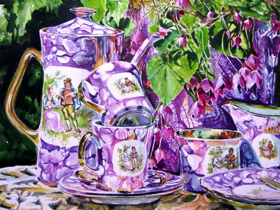 Tea set in the garden