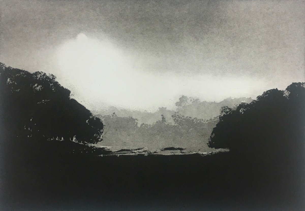 Impressionistic Landscape Etchings & Engravings By Lizzie Butler, 18 X 15", Preservation, Original Artwork