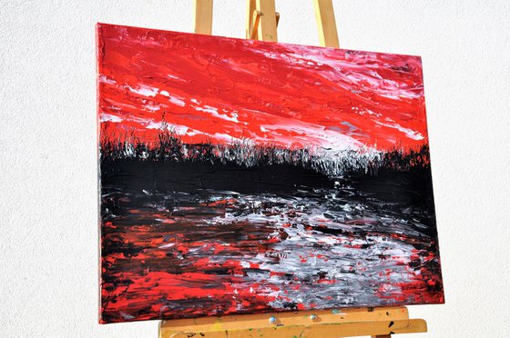 Red abstract landscape