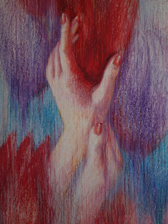 Touch : paper, oil pastel
