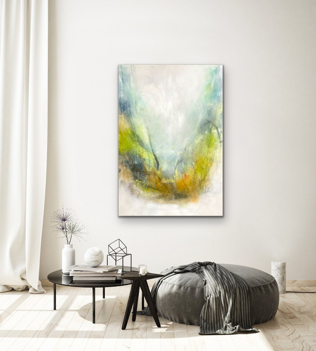 Abstract Acrylic Painting By Kirsten Schankweiler, 28 X 39", Constant Change #1, Original Artwork