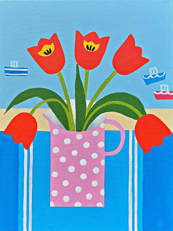 Tulips and Harbour Boats