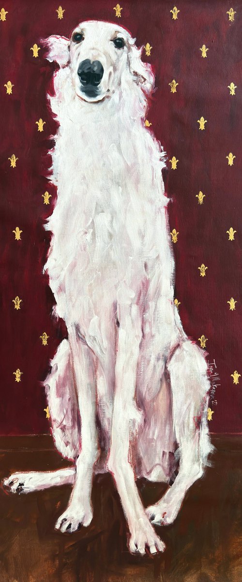 White Dog (Fleur-de-Lis) by Inga Makarova