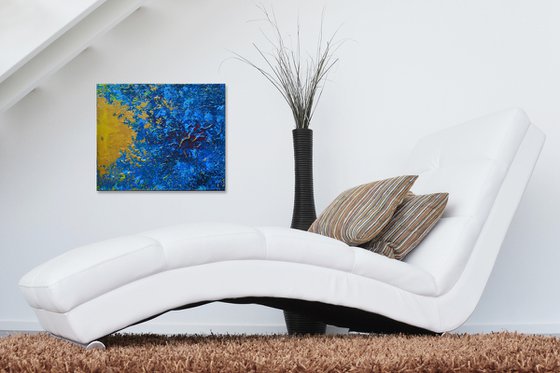 Gold and Blue - Modern abstract Gift Idea Urban art