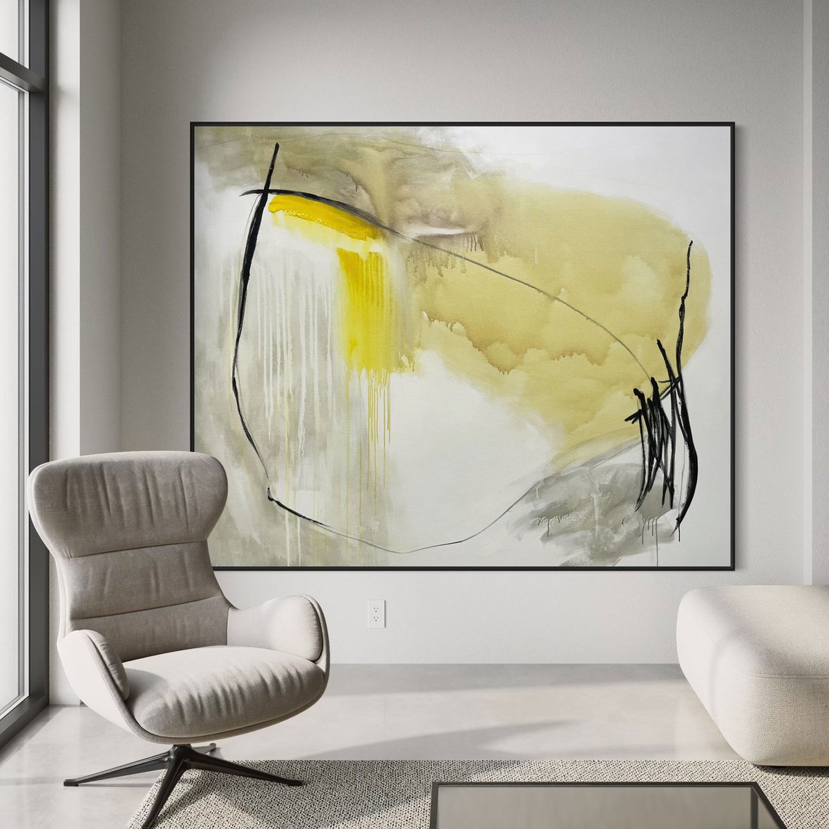 Abstract Acrylic Painting By Cheryl Harrison, 67 X 55, Banana Bender, Original Artwork