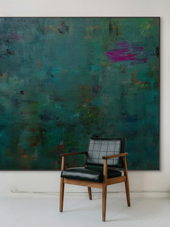 XXL green abstract painting