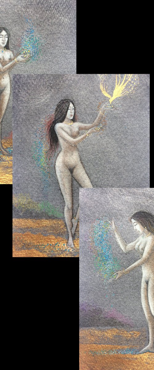 In a Magical Land - triptych by Phyllis Mahon