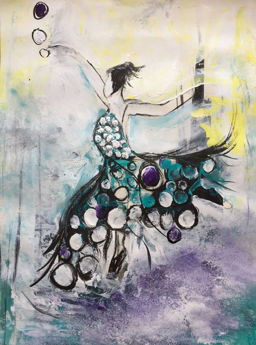 Ballet Purple - Ballerina - Dancer - Woman Dancing - Abstracts - Fine Art - UK Art - Affordable Art - Beautiful Paintings - Original Art - Acrylic Painting - Dance - Dancer by Kumi Muttu
