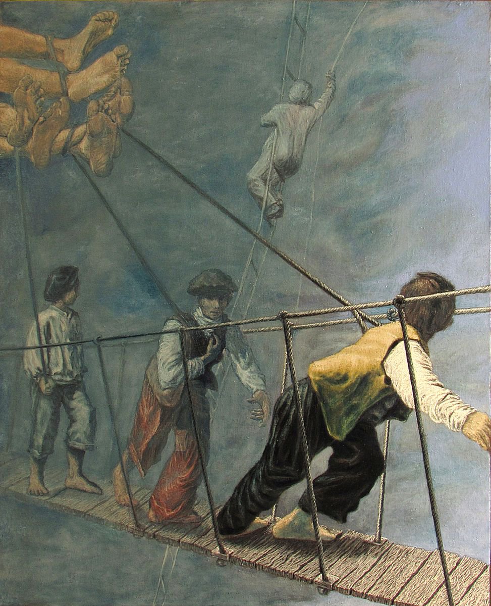 Portrait Oil Painting By Antonio Mele, 46 X 57, The Psychopomps At Work., Original Artwork