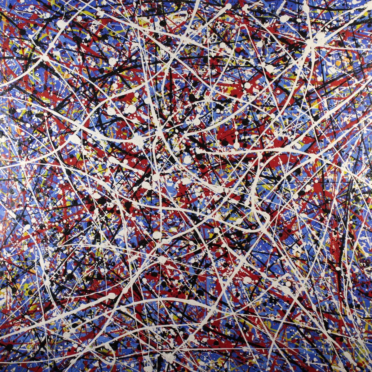 Abstract Acrylic Painting By Alessandro Butera, 39 X 39, Movements In Blue, Original Artwork